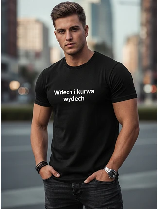 Pánske bavlnené tričko s humornou potlačou čierne FashionStreet NX0111R Pánske bavlnené tričko s humornou potlačou čierne FashionStreet NX0111R