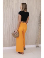 Široké nohavice v páse oranžové