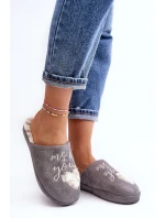 Błyszczące Kapcie Damskie Szare Geraja