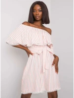 Šaty LK SK 507354.30P bielo-ružové