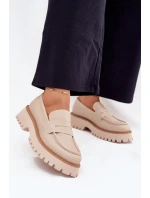 Dámske mokasíny na platforme Big Star - béžové