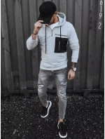 Pánska sivá mikina FashionStreet BX5465 Pánska sivá mikina FashionStreet BX5465