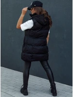 Dámska prešívaná dlhá vesta VIANA čierna FashionStreet TY4504