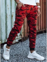 Pánske tepláky s potlačou moro červené FashionStreet UX4443