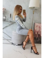 Handrové šedé melanžové šaty