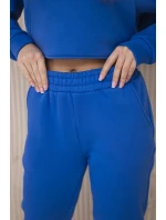 Teplá súprava s mikinou so zaväzovaním vpredu v chrpovo modrej farbe