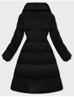 Dámsky zimný kabát s kožušinovým golierom J Style Black (16M9168-392A)