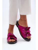 Klapki Damskie Na Płaskim Obcasie Fuksja Nelvira