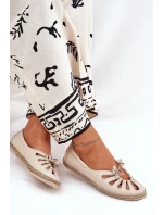 Płaskie Baleriny Z Naturalnej Skóry Zazoo 10179 Beżowe