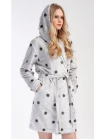 Dámsky krátky župan s kapucňou Dot