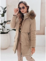 Dámska zimná bunda s kapucňou FashionStreet camel TY5082