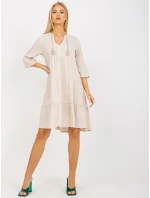 Šaty D73761M30214A1EN svetlo béžové