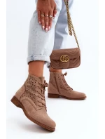 S.Barski Dámské kotníkové boty se vzorem, béžová S.Barski Dámské kotníkové boty se vzorem, béžová