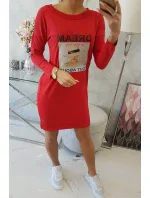 Šaty s potlačou Dream červené
