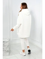 Bavlnená súprava, zateplená mikina + legíny ecru