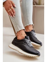 Damskie Sneakersy Buty Sportowe Z Eko Skóry Big Star OO274024 Hi-Poly System Czarne
