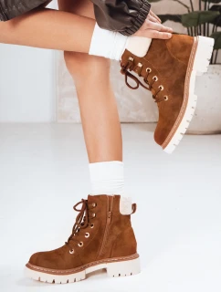 Dámske zateplené trapery ťavej farby FashionStreet ZY1290