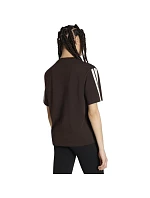 Dámske tričko adidas Essentials 3-Stripes Boyfriend, tmavo hnedé, KX0794