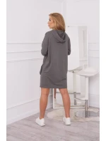 Šaty s kapucňou v grafitovej farbe