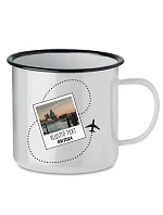 Personalizovaný retro plechový pohár s fotografiou a cestovateľským motívom Personalizovaný retro plechový pohár s fotografiou a cestovateľským motívom