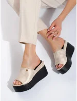 Módne dámske ponožky na klinoch GD-FL1601 zlaté a čierne - Goodin