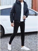 Pánska prechodná prešívaná bunda s kapucňou FashionStreet navy blue TX5038