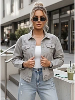 Dámska krátka džínsová bunda spraná LANDIA sivá FashionStreet TY5684 Dámska krátka džínsová bunda spraná LANDIA sivá FashionStreet TY5684