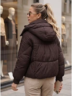 Dámska zimná prešívaná bunda s kapucňou, hnedá, FashionStreet TY6039 Dámska zimná prešívaná bunda s kapucňou, hnedá, FashionStreet TY6039
