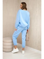 Súprava tepláky + nohavice maslová látka modrá