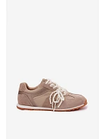 Kožené semišové dámské tenisky Big Star TT274677 béžové
