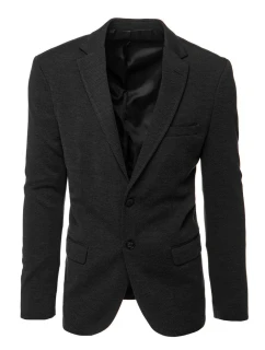 Pánske jednoradové sako čierne FashionStreet MX0635