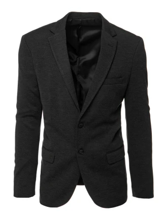 Pánske jednoradové sako čierne FashionStreet MX0635 Pánske jednoradové sako čierne FashionStreet MX0635