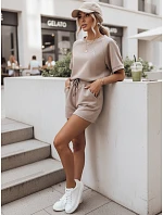 Dámsky letný set s motýľom z mäkkej viskózy v moka farbe FashionStreet AY1190 Dámsky letný set s motýľom z mäkkej viskózy v moka farbe FashionStreet AY1190