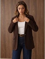 Dámska čokoládová kordová bunda FashionStreet PY0157 Dámska čokoládová kordová bunda FashionStreet PY0157