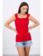 Španielska blúzka s volánikmi červená