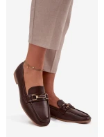 Półbuty Loafersy Damskie Z Ozdobą Brązowe Priscelle