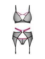 Dámsky sexy set Novenes 3-dielny set Black - Obsessive Dámsky sexy set Novenes 3-dielny set Black - Obsessive