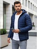 Pánska prechodná prešívaná tmavomodrá bunda FashionStreet TX4408