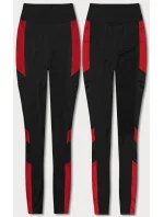 Čierno-červené športové legíny so vsadkami pozdĺž nohavíc (Y6841) Čierno-červené športové legíny so vsadkami pozdĺž nohavíc (Y6841)
