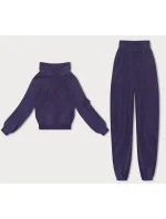 Dámsky teplákový komplet typu "wafel" vo slivkovej farbe (AMG-339A)