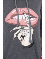 Šaty s dlhším chrbtom a farebnou potlačou grafitovej farby Šaty s dlhším chrbtom a farebnou potlačou grafitovej farby