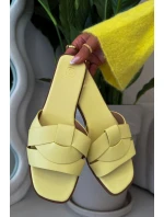 Dámské ploché pantofle s pásky žluté Marissae