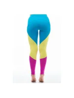 Dámske dlhé športové legíny Rio A6102 modrá/žltá/ružová - Litexo