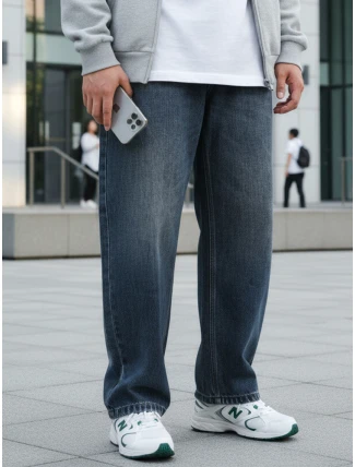 Pánske baggy džínsy navy blue FashionStreet UX4480