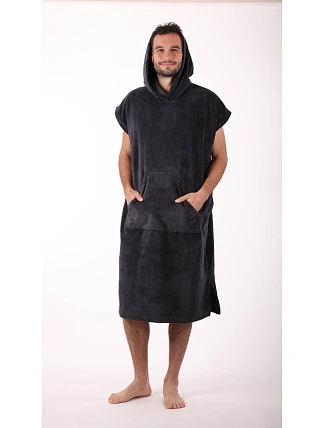 Pánske wellness pončo Tampa s kapucňou antracitová