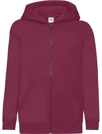 Fruit of the Loom Classic Kids Sweat Jacket Detská mikina s kapucňou 16.2045 bordová Fruit of the Loom Classic Kids Sweat Jacket Detská mikina s kapucňou 16.2045 bordová