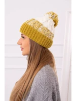 Dámska čiapka s brmbolcom Abigail K326 kiwi+ecru