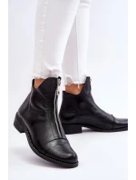 Kožené čižmy so zipsom Nicole 2785/037 Black