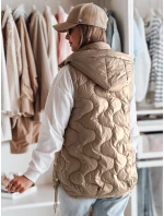 Dámska prechodná prešívaná vesta VESOLITA camel FashionStreet TY4878