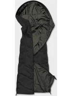 Čierna-khaki dlhá dámska obojstranná vesta (B8137-1) Čierna-khaki dlhá dámska obojstranná vesta (B8137-1)